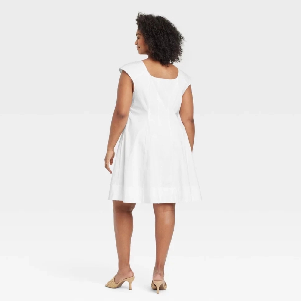 NWT White Cotton Corset A-line Mini Dress Size 20=2X - Picture 2 of 4